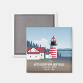 West Quoddy Head Lighthouse Magneet (Voorkant / Achterkant)