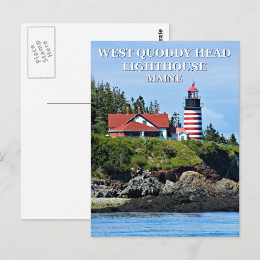 West Quoddy Head Lighthouse, Maine Briefkaart (Voorkant / Achterkant)