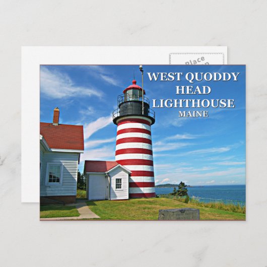 West Quoddy Head Lighthouse, Maine Briefkaart (Voorkant / Achterkant)