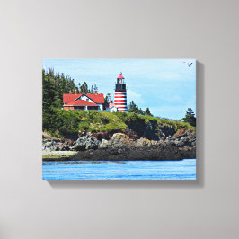 West Quoddy Head Lighthouse, Maine Canvas Afdruk