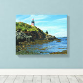 West Quoddy Head Lighthouse, Maine Canvas Afdruk (Insitu (Houten vloer))