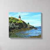 West Quoddy Head Lighthouse, Maine Canvas Afdruk (Voorkant)