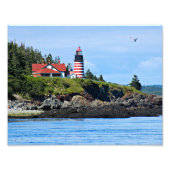 West Quoddy Head Lighthouse, Maine Foto Afdruk (Voorkant)