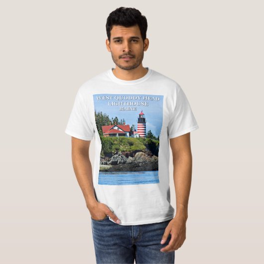 West Quoddy Head Lighthouse, Maine T-Shirt (Voorkant volledig)