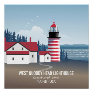 West Quoddy Head Lighthouse Perfect Poster