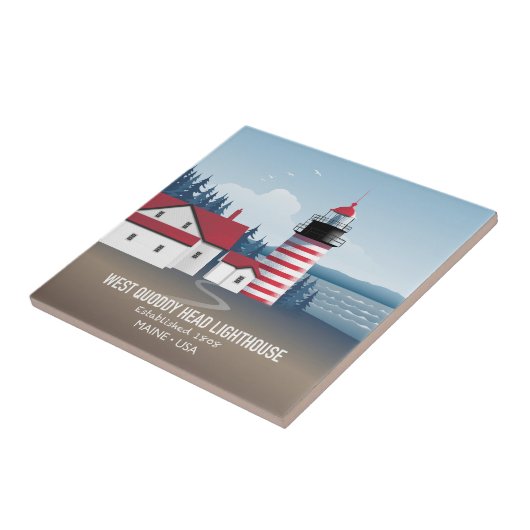 West Quoddy Head Lighthouse Tegeltje (Zijkant)