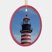 West Quoddy Head Lubec Maine Lighthouse Keramisch Ornament (Rechts)