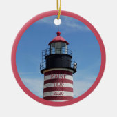 West Quoddy Head Lubec Maine Lighthouse Keramisch Ornament (Voorkant)