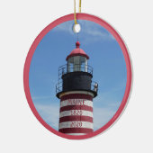 West Quoddy Head Lubec Maine Lighthouse Keramisch Ornament (Links)
