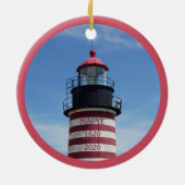 West Quoddy Head Lubec Maine Lighthouse Keramisch Ornament (Achterkant)