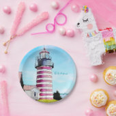 West Quoddy Head Ocean Lubec Maine Lighthouse Papieren Bordje (Feest)