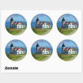 West Quoddy Head Vuurtoren, Maine Ronde Stickers (Vel)