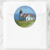 West Quoddy Head Vuurtoren, Maine Ronde Stickers (Tas)