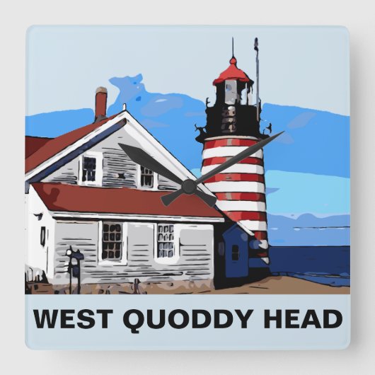 WEST QUODDY-HOOFD VIERKANTE KLOK (Voorkant)