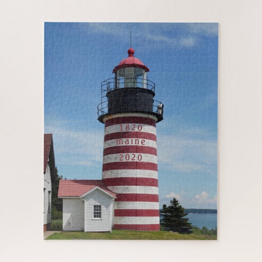 West Quoddy Lubec Maine Bicenntenial Lighthouse Legpuzzel (Verticaal)