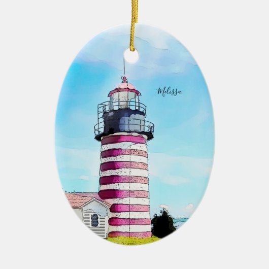 West Quoddy Maine Lighthouse Ornament (Voorkant)