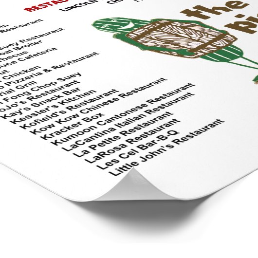 West Ridge Chicago Restaurants ALL SIZES Poster (Hoek)