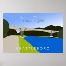 West River - Brattleboro, VT-Poster