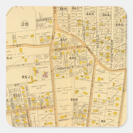 West Roxbury, Massachusetts 2 Vierkante Sticker (Voorkant)