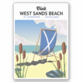 West Sands Beach, St Andrews Schotland Sticker (Voorkant)