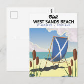 West Sands Beach, St Andrews Scotland Briefkaart (Voorkant / Achterkant)
