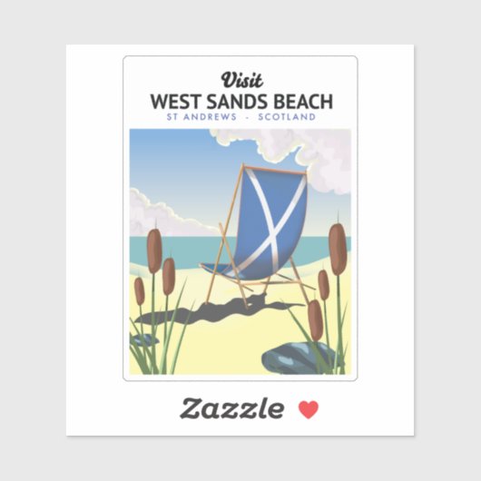 West Sands Beach, St Andrews Scotland Sticker (Vel)