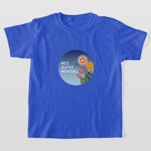 West Seattle Indivisible Kids Blue Flower t-shirt (Laagn)