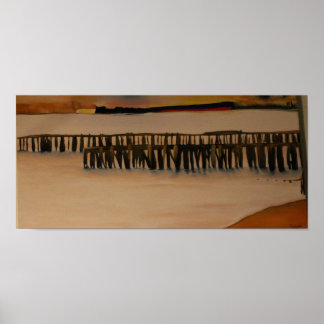 West Seattle Piers Uitzicht binnenstad Seattle Shi Poster