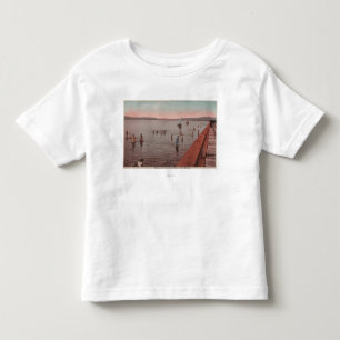 West Seattle, WA - Bathing at Coney Island Beach Kinder Shirts