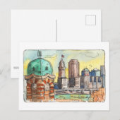 West Side Market Tower Cleveland Briefkaart (Voorkant / Achterkant)