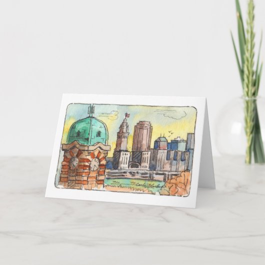 West Side Market Tower - Cleveland Folded Card Kaart (Voorkant)