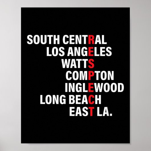 West Side Respect Los Angeles Watts Compton Long B Poster (Voorkant)
