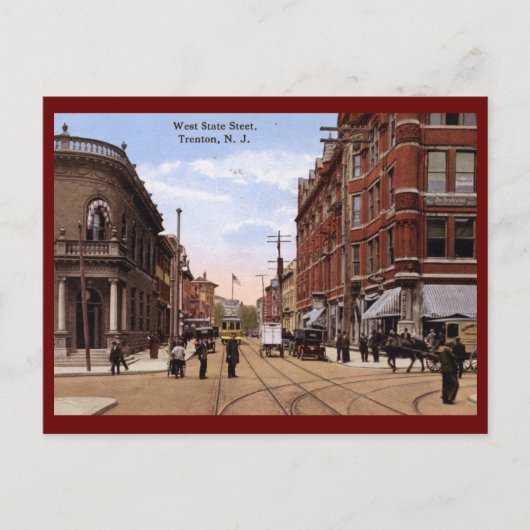 West State St., Trenton NJ 1915  Briefkaart (Voorkant)