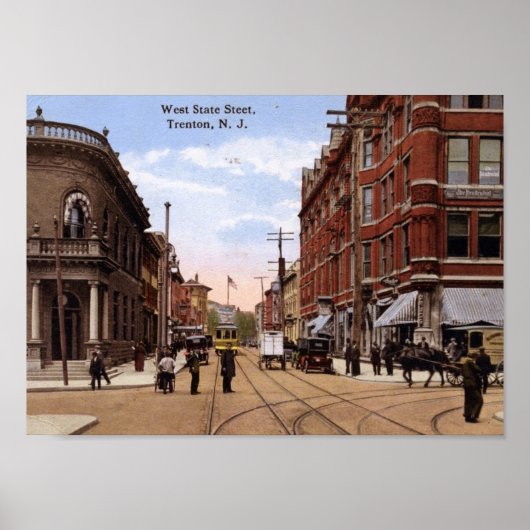 West State St., Trenton NJ 1915  Poster (Voorkant)