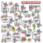 West States Explorer — Educatieve Sticker (Voorkant)