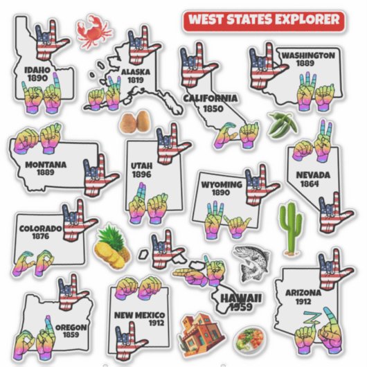 West States Explorer — Educational Sticker (Voorkant)