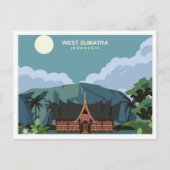 West Sumatra Indonesia travel place illustration Briefkaart (Voorkant)