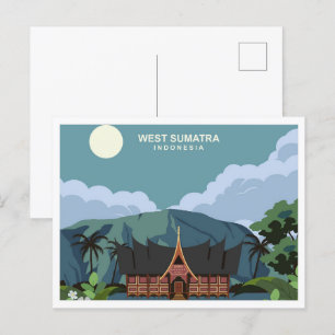 West Sumatra Indonesië reisplaats illustratie Briefkaart