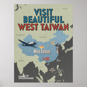West Taiwan Map Poster 18 x 24 inch