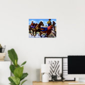West Texas Bull Dogging Hereford Steer Poster (Thuiskantoor)
