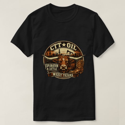 West Texas Cattle Oil Erfgoed T-shirt (Design voorkant)