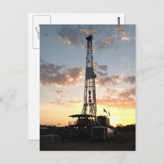 West Texas Drilling Rig Briefkaart (Voorkant / Achterkant)
