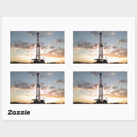 West Texas Drilling Rig Rechthoekige Sticker (Vel)