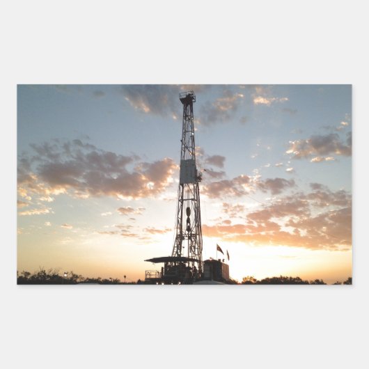 West Texas Drilling Rig Rechthoekige Sticker (Voorkant)