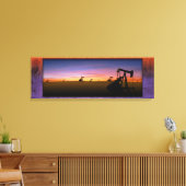 West Texas Pump Jacks Sunset Canvas Afdruk (Insitu (Woonkamer))
