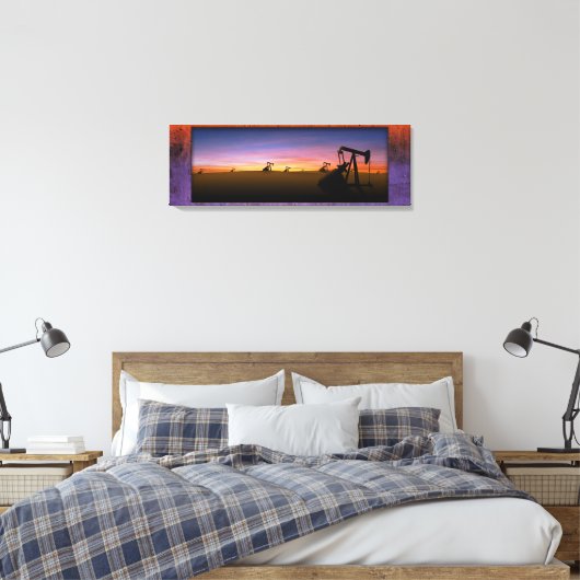 West Texas Pump Jacks Sunset Canvas Afdruk (Insitu (Slaapkamer))