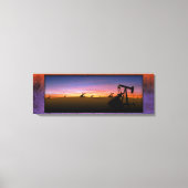 West Texas Pump Jacks Sunset Canvas Afdruk (Voorkant)