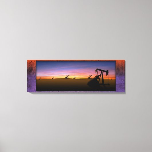 West Texas Pump Jacks Sunset Canvas Afdruk (Voorkant)