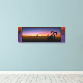 West Texas Pump Jacks Sunset Canvas Afdruk (Insitu (Houten vloer))