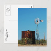 West Texas Windmill en Water Tank Briefkaart (Voorkant / Achterkant)